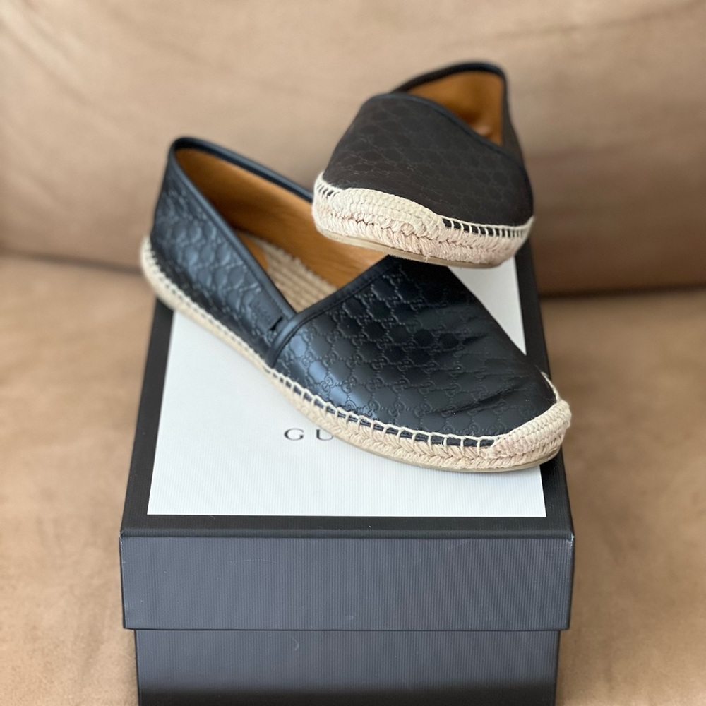 Original black Gucci Leather espadrilles
